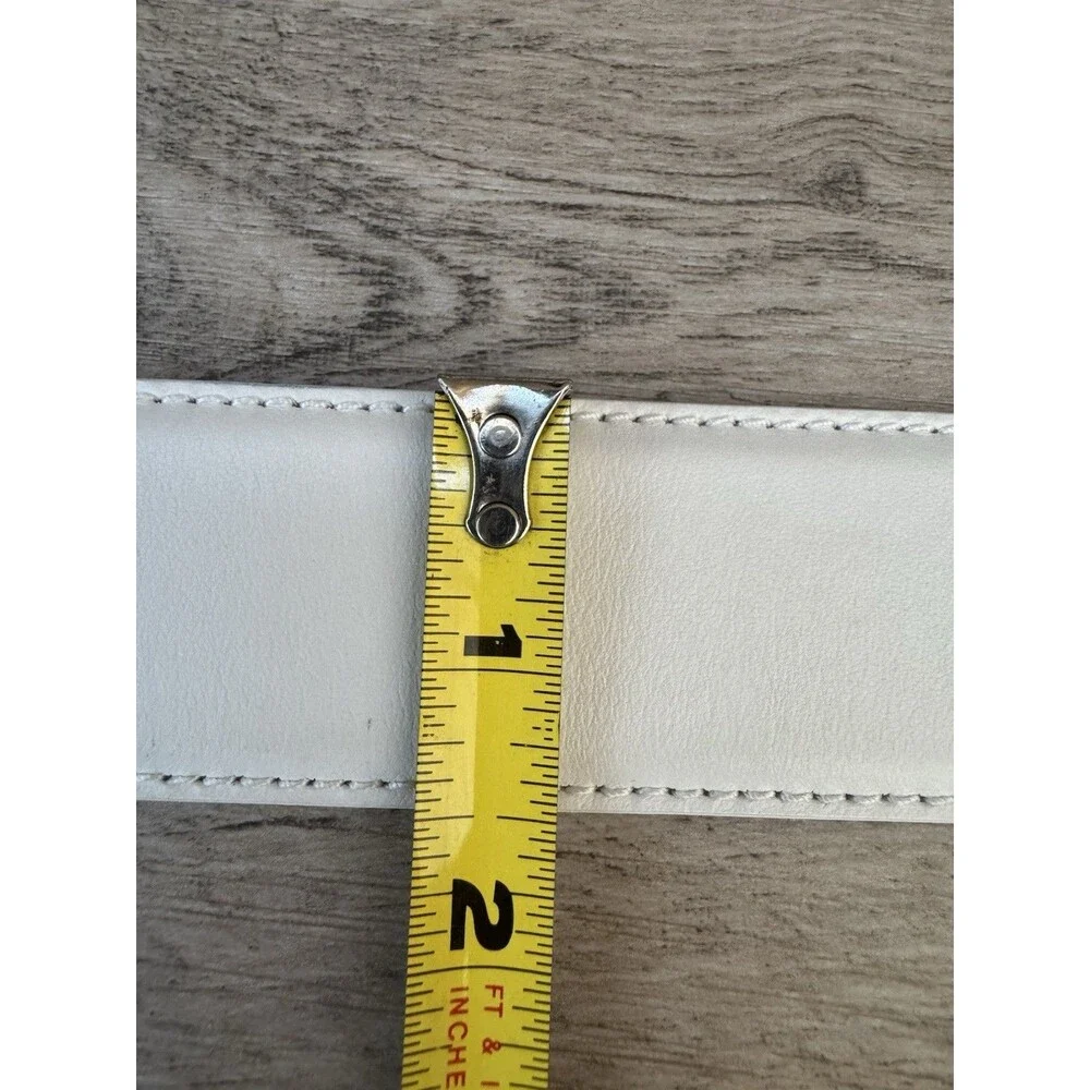Versace Medusa Biggie 3D Gold Buckle White Leather Belt Size 115/46 w/ Dust Bag